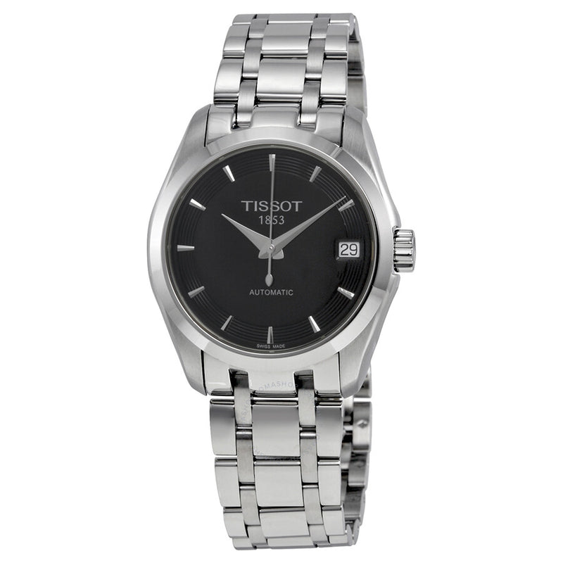 Tissot Couturier Automatic Black Dial Stainless Steel Ladies Watch T0352071105100 - The Watches Men & Co