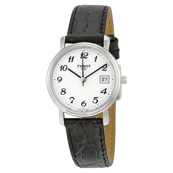 Tissot Desire White Dial Black Leather Ladies Watch T52.1.121.12 - The Watches Men & Co