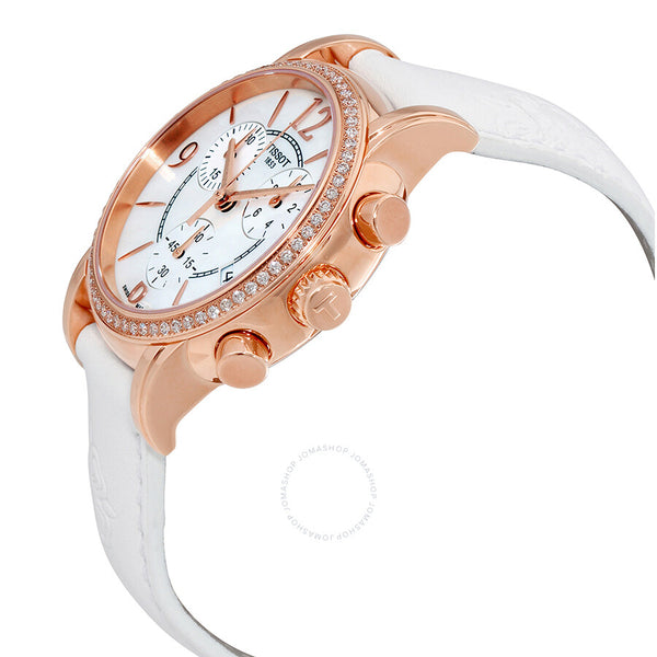 Tissot Dressport White Mother of Pearl Dial White Leather Ladies Watch T0502176711701 - The Watches Men & Co #2