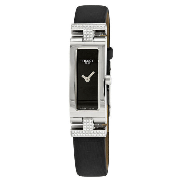 Tissot Equi-T Black Dial Ladies Diamond Watch T58.1.325.50 - The Watches Men & Co