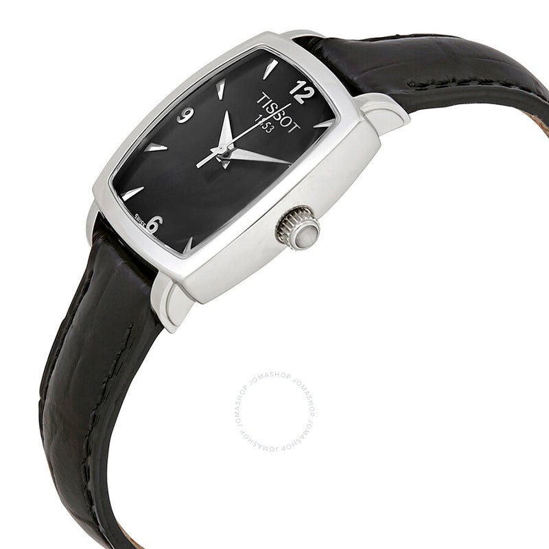 Tissot Everytime Black Dial Black Leather Ladies Watch T057.910.16.057.00 - The Watches Men & Co #2