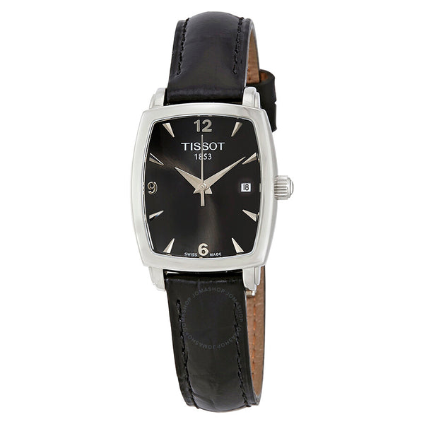 Tissot Everytime Black Dial Black Leather Ladies Watch T057.910.16.057.00 - The Watches Men & Co
