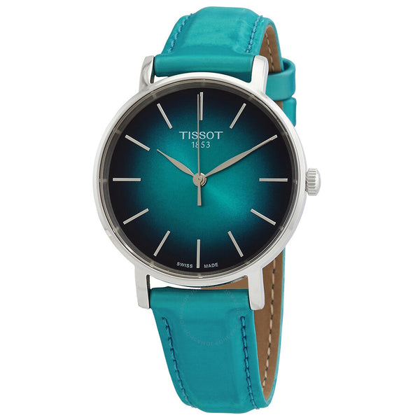 Tissot Everytime Lady Quartz Turquoise Dial Watch T1432101709100 - The Watches Men & Co