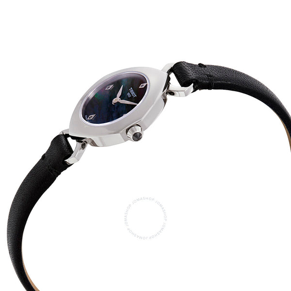Tissot Femini-T  Mother of Pearl Dial Ladies Black Leather Watch T113.109.16.126.00 - The Watches Men & Co #2