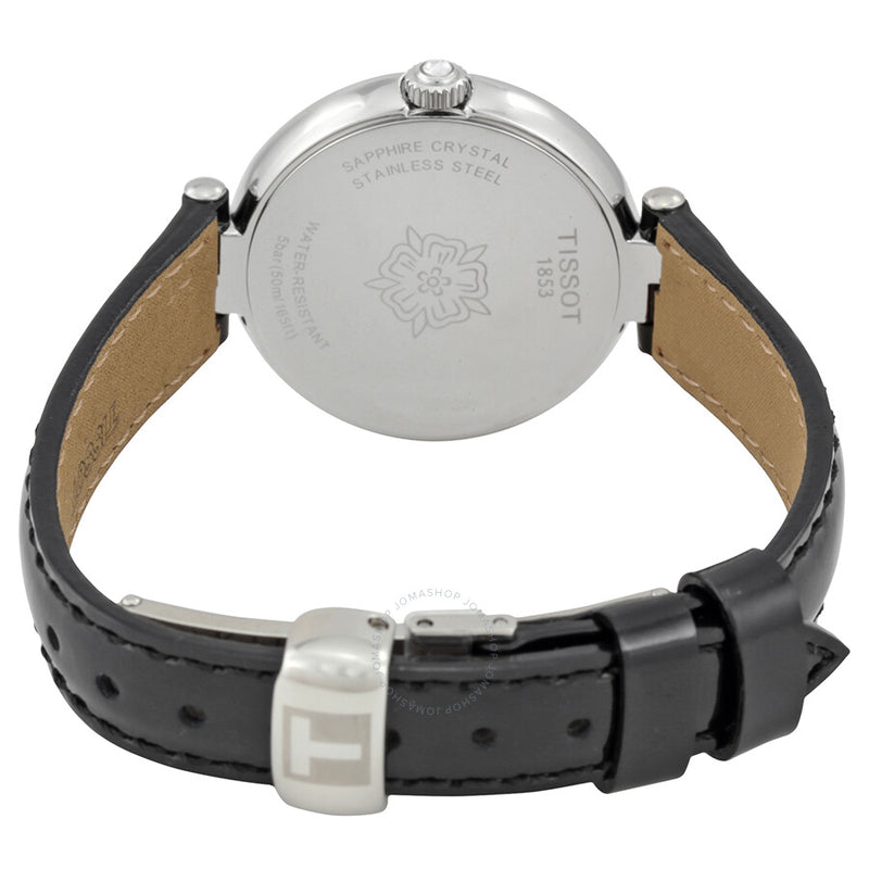Tissot Flamingo Black Dial Black Leather Ladies Watch T0942101605100 - The Watches Men & Co #3