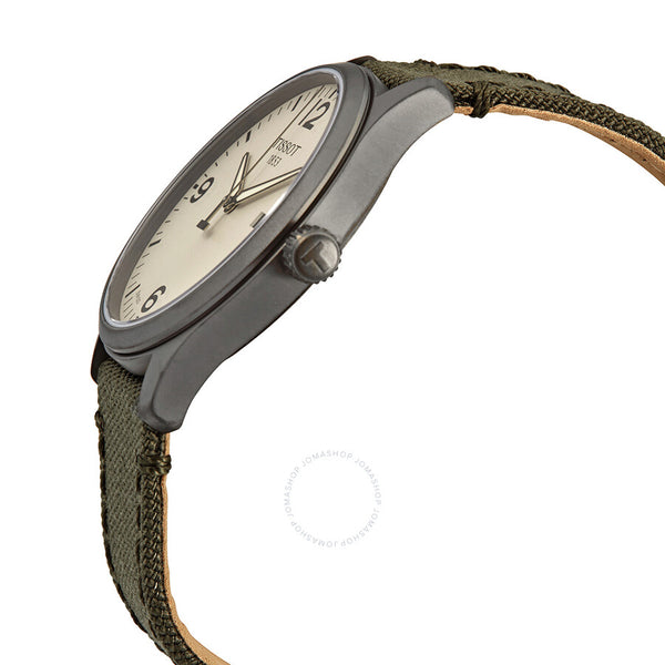 Tissot Gent XL Quartz Beige Dial Olive Green Fabric Men's Watch T116.410.37.267.00 - The Watches Men & Co #2