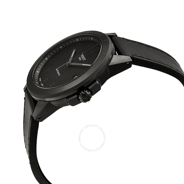 Tissot Gentleman Black Dial Black Leather Men's Watch T098.407.36.052.00 - The Watches Men & Co #2