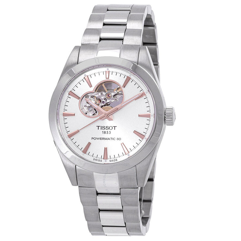 Tissot Gentleman Powermatic 80 Open Heart Automatic Silver Dial Watch T127.407.11.031.01 - The Watches Men & Co