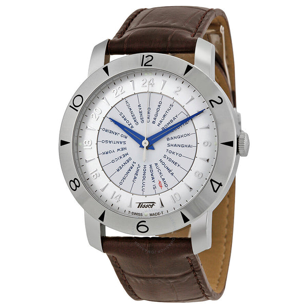 Tissot Heritage Navigator Silver Dial Brown Leather Men's Watch T0786411603700 - The Watches Men & Co