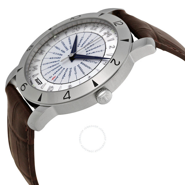 Tissot Heritage Navigator Silver Dial Brown Leather Men's Watch T0786411603700 - The Watches Men & Co #2