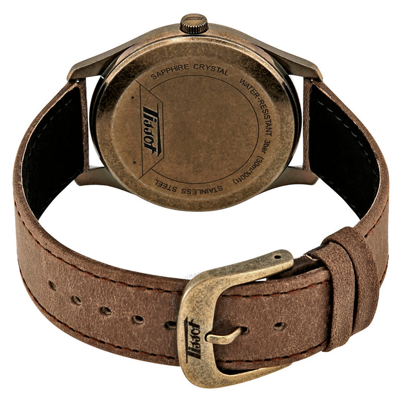Tissot Heritage Visodate Black Dial Brown Leather Men's Watch T1184103605700 - The Watches Men & Co #3