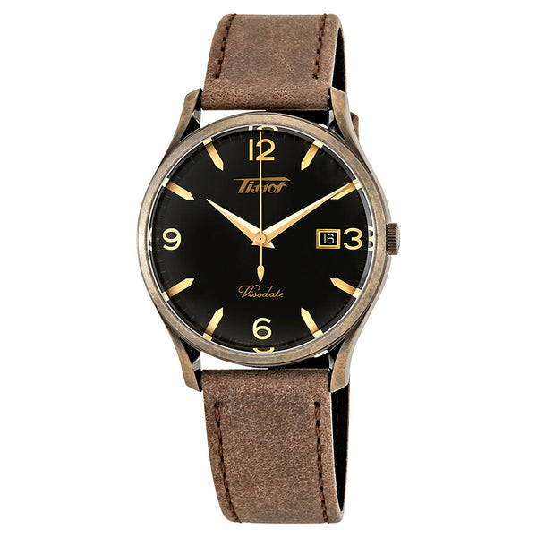 Tissot Heritage Visodate Black Dial Brown Leather Men's Watch T1184103605700 - The Watches Men & Co