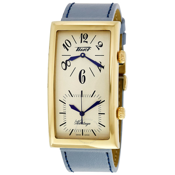 Tissot Heritage Champagne Dial Blue Leather Ladies Watch T56.5.623.39 - The Watches Men & Co
