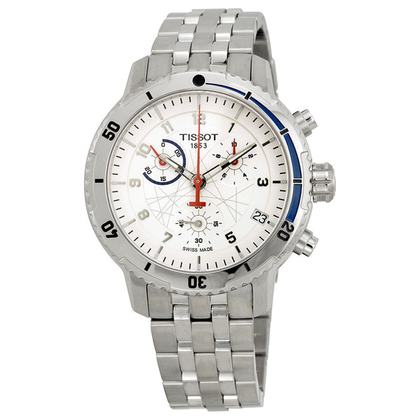 Tissot Ice Hockey Chronograph White Dial Stainless Steel Men's Watch T0674171101700 - The Watches Men & Co