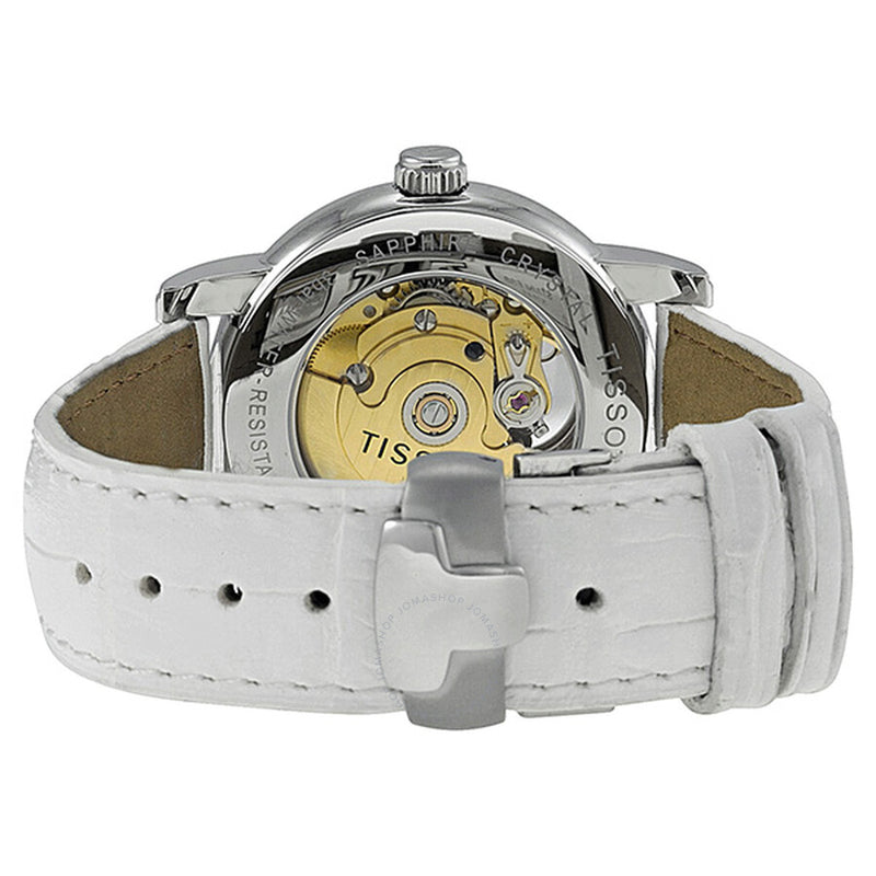 Tissot Lady Heart Automatic Mother of Pearl Dial White Leather Ladies Watch T050.207.16.116.00 - The Watches Men & Co #3