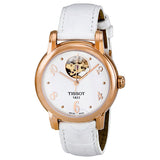Tissot Lady Heart White Dial Automatic White Leather Ladies Watch T0502073601700 - The Watches Men & Co