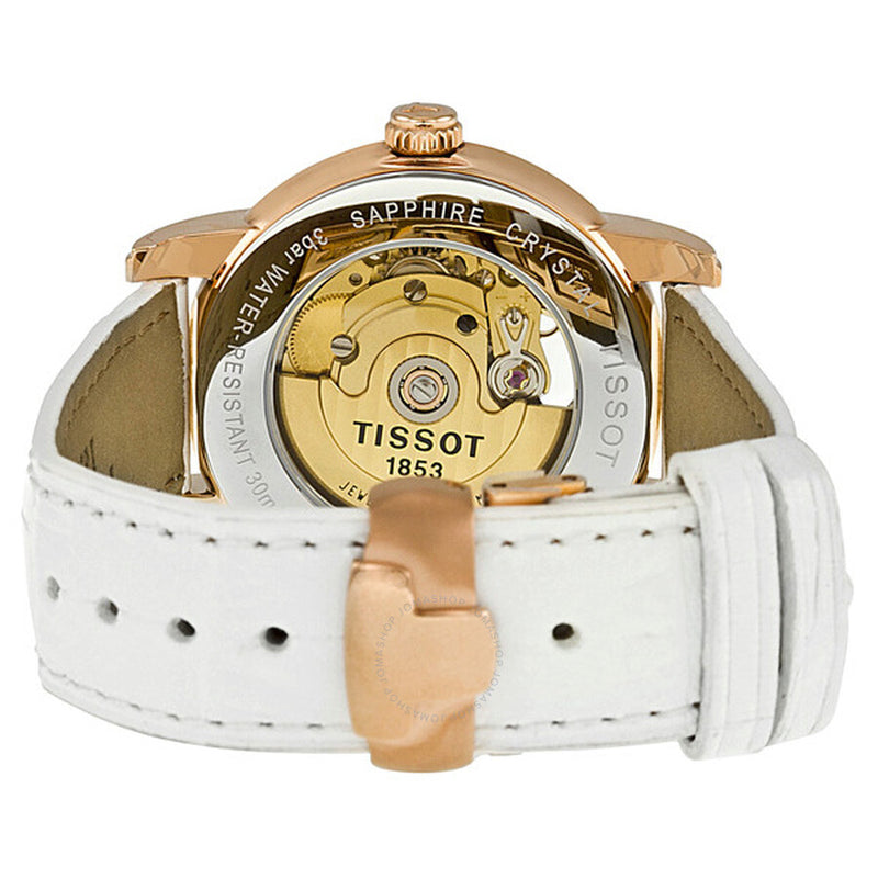 Tissot Lady Heart White Dial Automatic White Leather Ladies Watch T0502073601700 - The Watches Men & Co #3