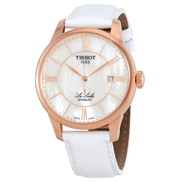 Tissot Le Locle Automatic White Mother of Pearl Dial Ladies Watch T41.6.453.83 - The Watches Men & Co