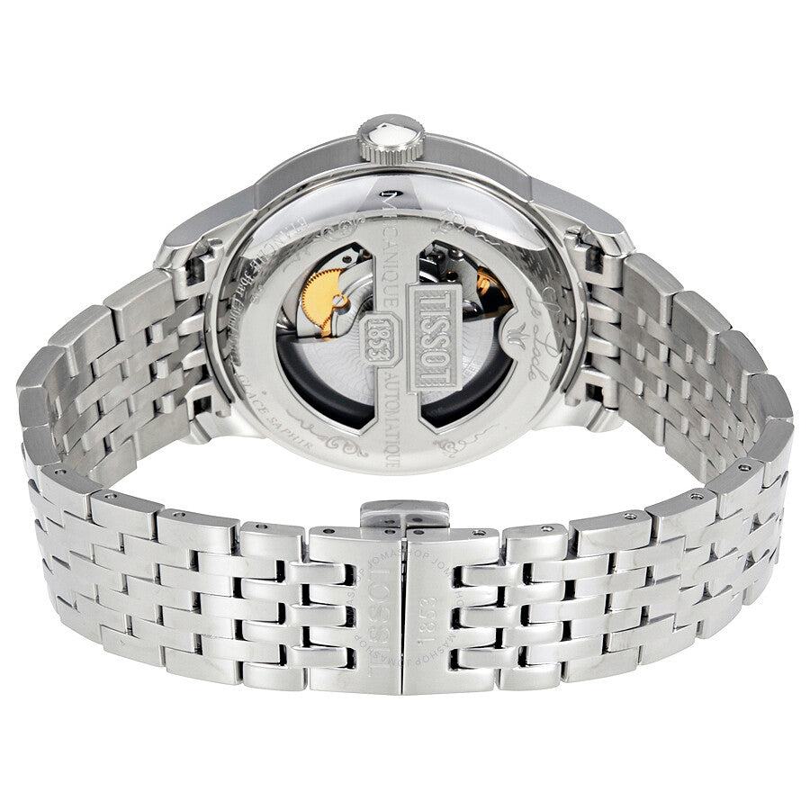 Tissot Le Locle Powermatic 80 caseback revealing rotor and automatic movement