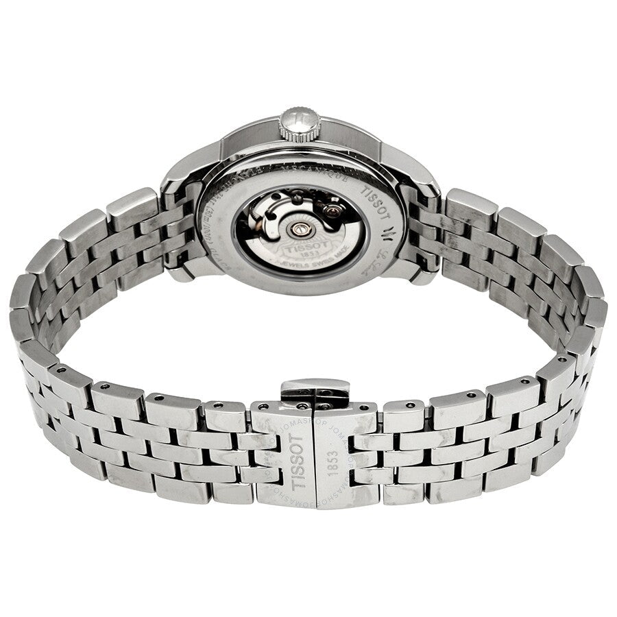Tissot Le Locle automatic movement caseback with visible mechanism and bracelet