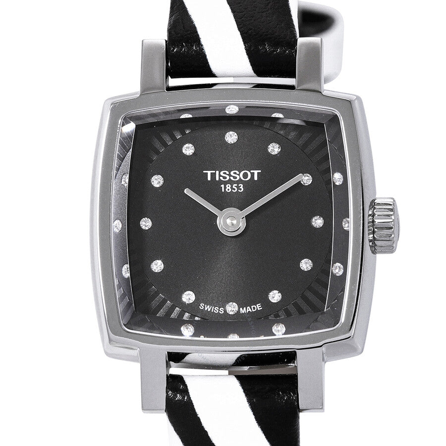 Tissot Lovely Quartz Diamond Black Dial Ladies Watch T058.109.17.056.00 - The Watches Men & Co #4