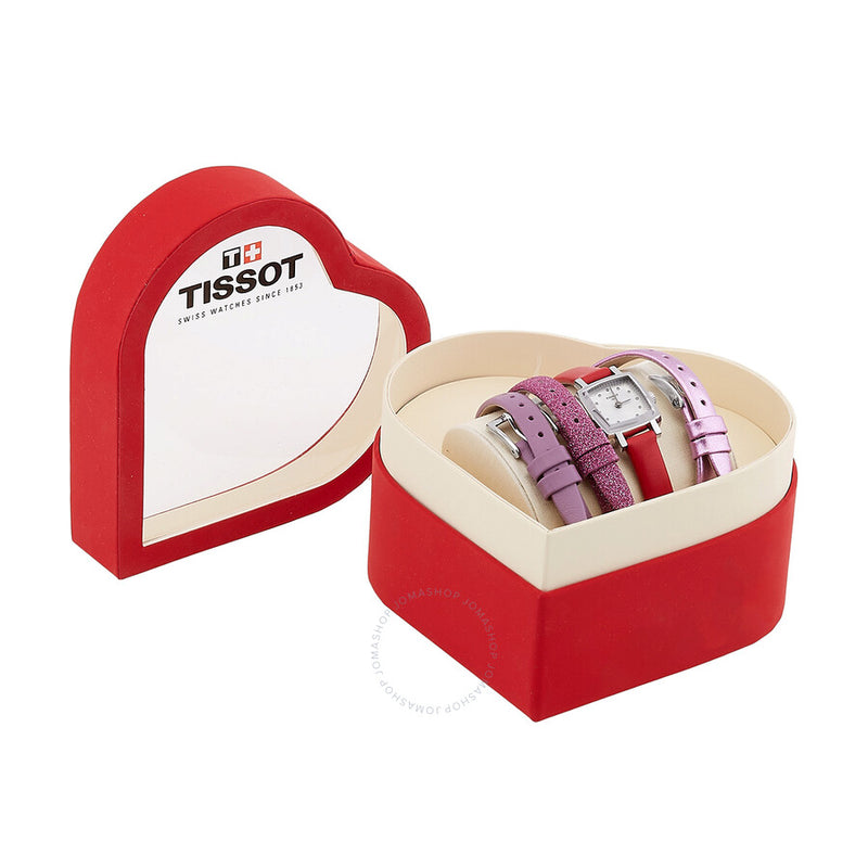 Tissot Lovely Square Valentines Quartz Diamond Silver Dial Ladies Watch T0581091603600 - The Watches Men & Co #4