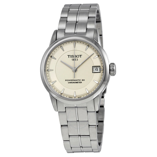 Tissot Luxury Powermatic 80 Ivory Dial Ladies Watch T086.208.11.261.00 - The Watches Men & Co