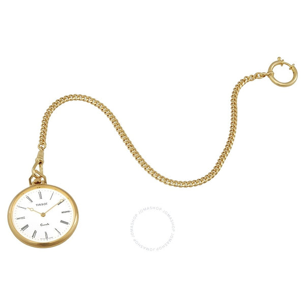 Tissot T-Pocket Lepine Quartz White Dial Unisex Pocket Watch T82.4.553.13 - The Watches Men & Co