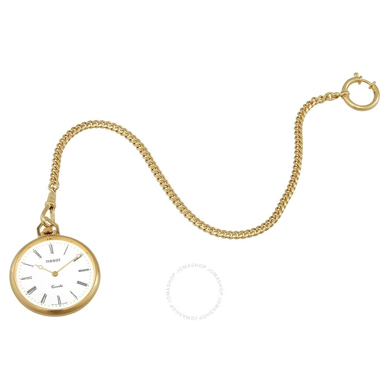Tissot T-Pocket Lepine Quartz White Dial Unisex Pocket Watch T82.4.553.13 - The Watches Men & Co