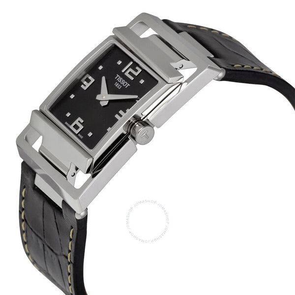 Tissot My-T Open Black Dial Black Leather Ladies Watch T032.309.16.057.00 - The Watches Men & Co #2