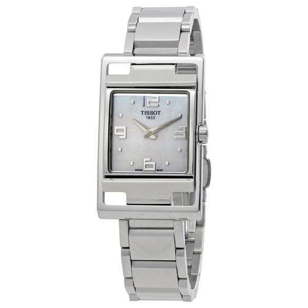 Tissot My-T Open Steel Mother of Pearl Dial Ladies Watch T032.309.11.117.00 - The Watches Men & Co