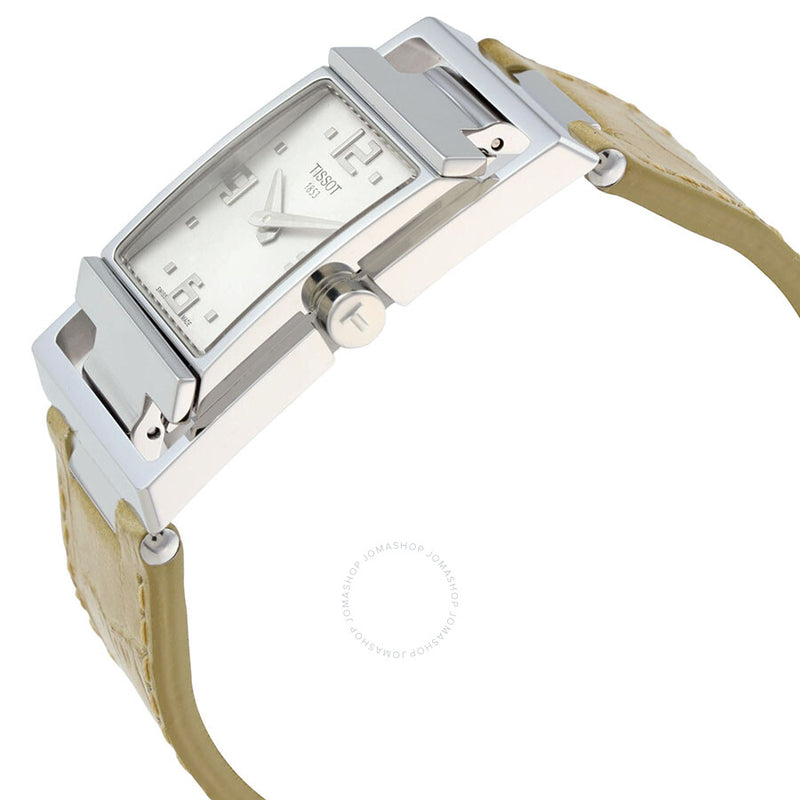 Tissot My T Silver Dial Beige Leather Ladies Watch T032.309.16.037.00 - The Watches Men & Co #2