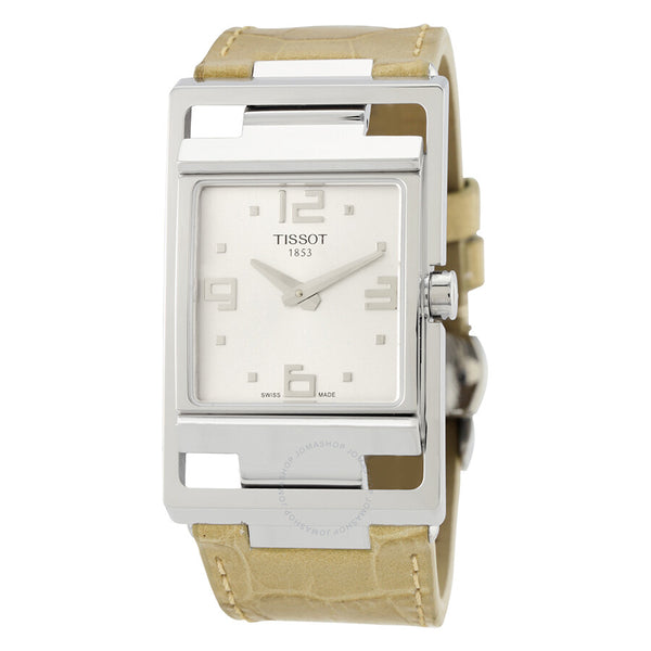 Tissot My T Silver Dial Beige Leather Ladies Watch T032.309.16.037.00 - The Watches Men & Co