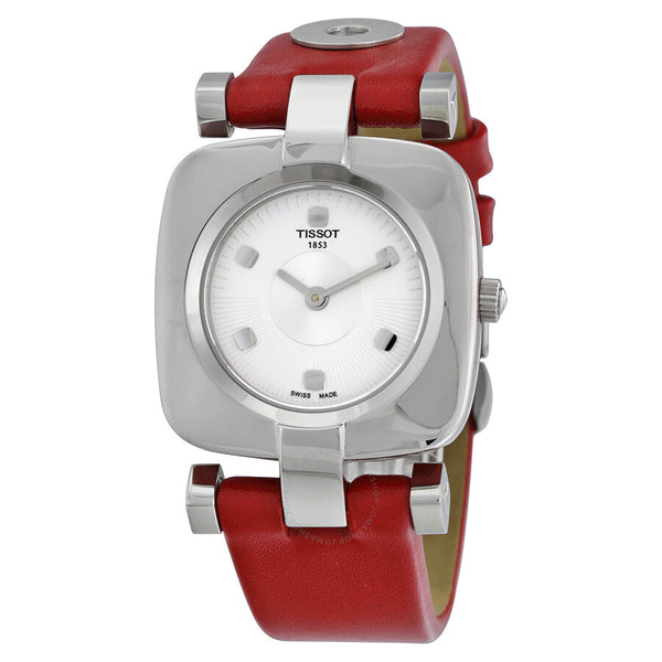 Tissot Odaci-T Silver Dial Pink Leather Ladies Watch T020.309.16.031.02 - The Watches Men & Co
