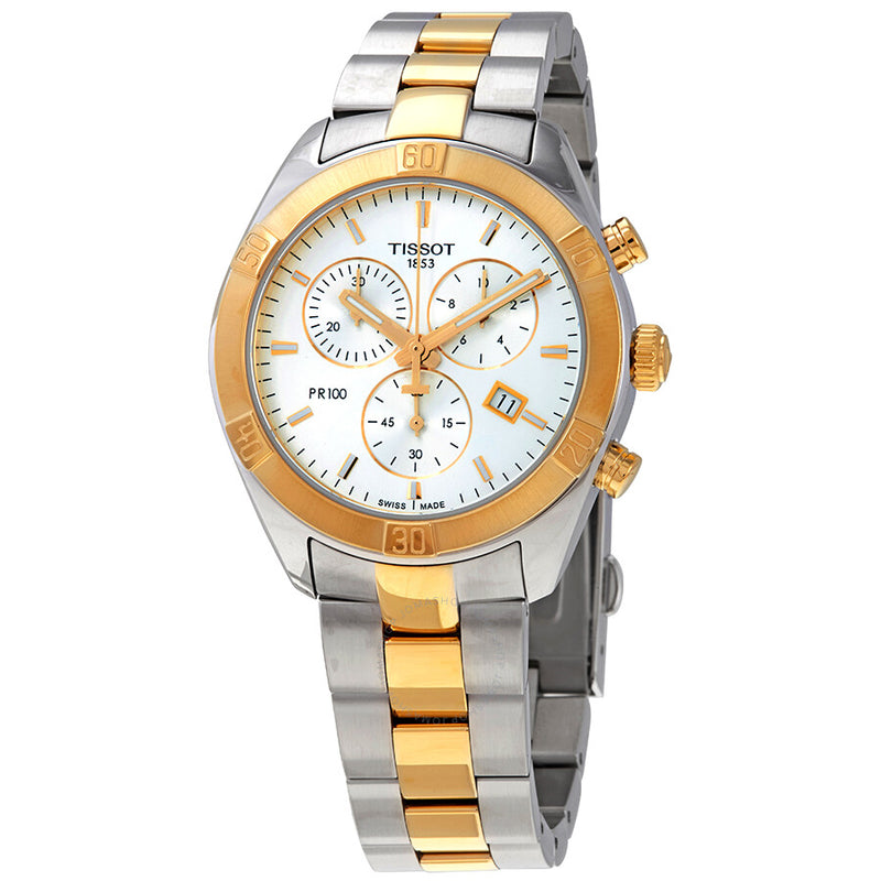 Tissot PR 100 Chronograph Quartz Silver Dial Ladies Watch T101.917.22.031.00 - The Watches Men & Co