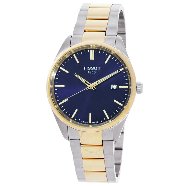Tissot PR 100 Quartz Blue Dial Two-Tone Men's Watch T1504102204100 - The Watches Men & Co