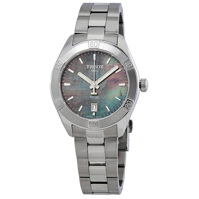 Tissot PR 100 Sport Chic Black Mother of Pearl Dial Ladies Watch T101.910.11.121.00 - The Watches Men & Co