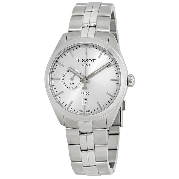Tissot PR100 Dual Time Silver Dial Men's Watch T101.452.11.031.00 - The Watches Men & Co