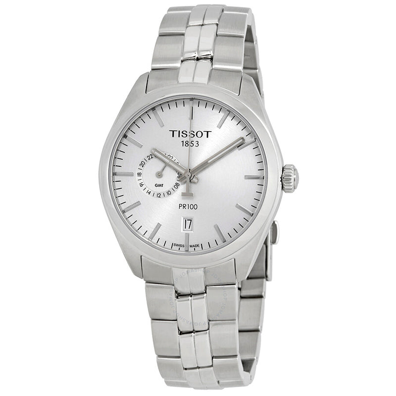 Tissot PR100 Dual Time Silver Dial Men's Watch T101.452.11.031.00 - The Watches Men & Co