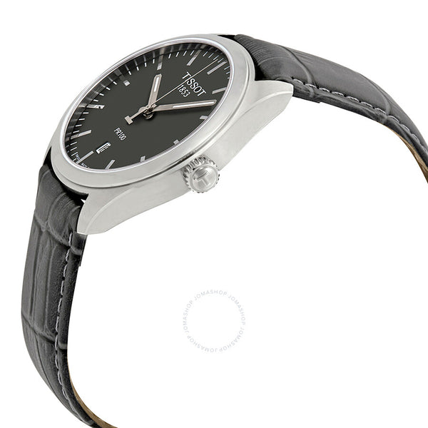 Tissot PR100 Grey Dial Grey Leather Men's Watch T1014101644100 - The Watches Men & Co #2