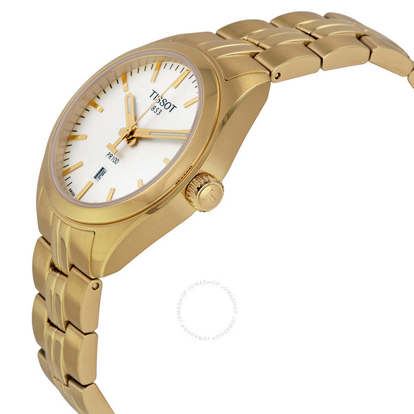 Tissot PR100 Lady Silver Dial Gold PVD Ladies Watch T1012103303100 - The Watches Men & Co #2
