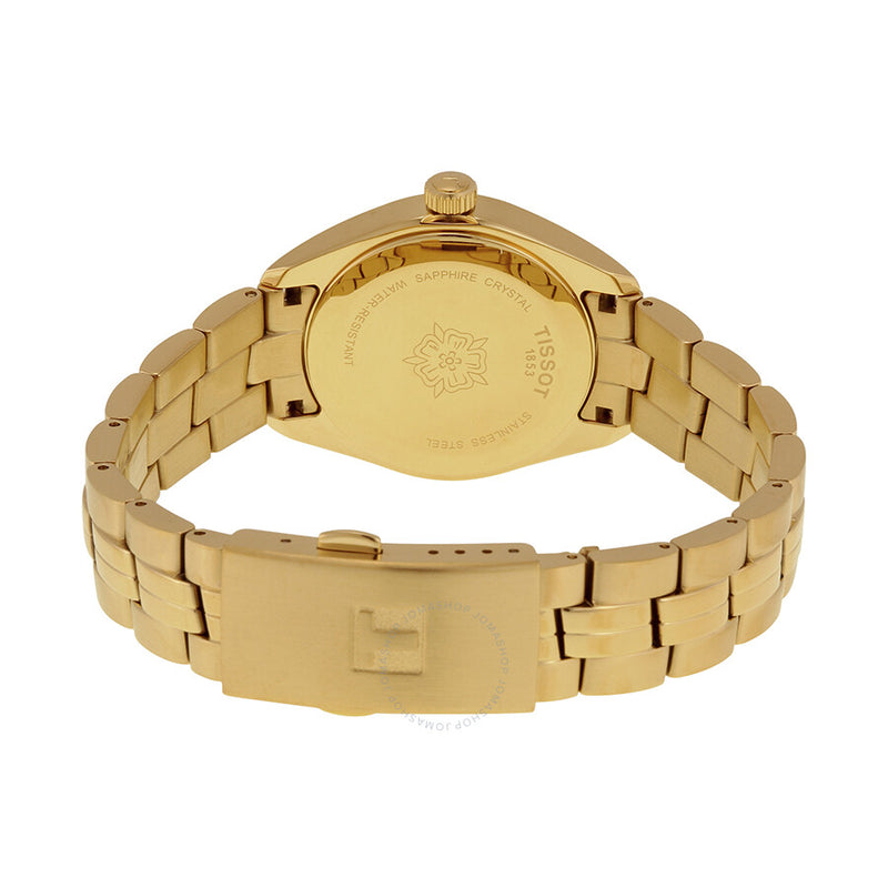 Tissot PR100 Lady Silver Dial Gold PVD Ladies Watch T1012103303100 - The Watches Men & Co #3