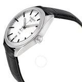 Tissot PR100 Silver Dial Black Leather Men's Watch T1014101603100 - The Watches Men & Co #2