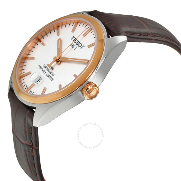 Tissot PR100 Silver Dial Brown Leather Men's Watch T1014512603100 - The Watches Men & Co #2