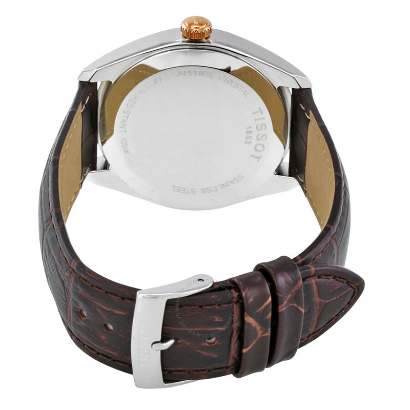 Tissot PR100 Silver Dial Brown Leather Men's Watch T1014512603100 - The Watches Men & Co #3