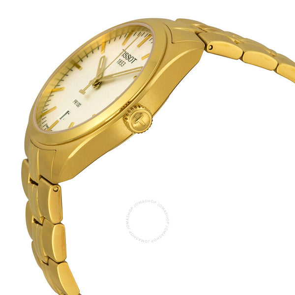 Tissot PR100 Silver Dial Gold PVD Men's Watch T1014103303100 - The Watches Men & Co #2