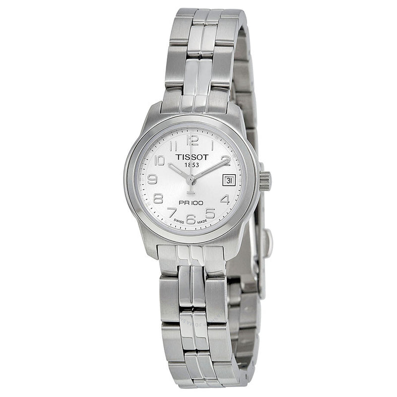Tissot PR100 Silver DIal Stainless Steel Ladies Watch T0492101103200 - The Watches Men & Co