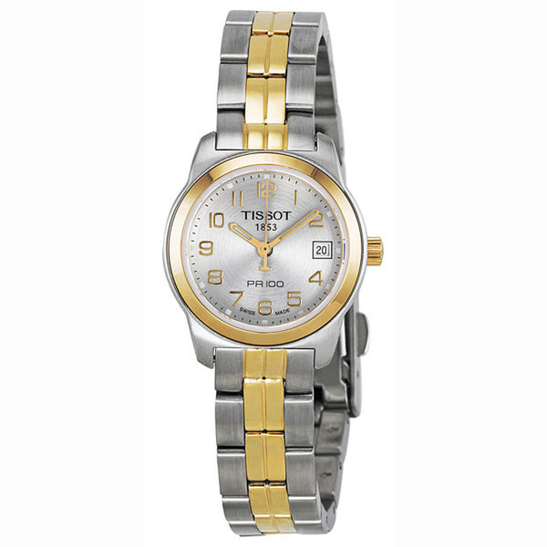 Tissot PR100 Silver Dial Two-tone Ladies Watch T0492102203200 - The Watches Men & Co
