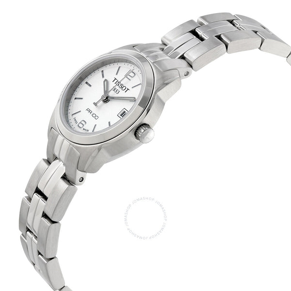 Tissot PR100 White Dial Stainless Steel Ladies Watch T0492101101700 - The Watches Men & Co #2