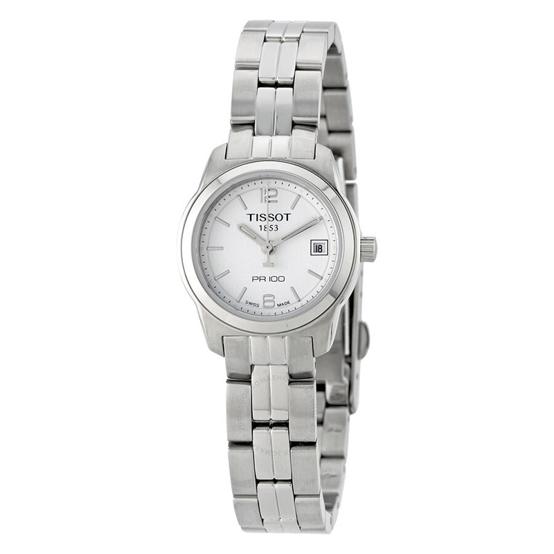 Tissot PR100 White Dial Stainless Steel Ladies Watch T0492101101700 - The Watches Men & Co